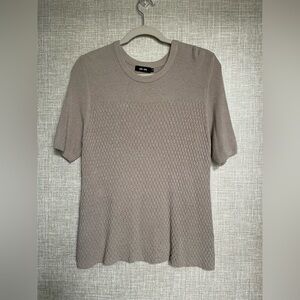 Saint + Sofia Taupe Short Sleeve Knit Top